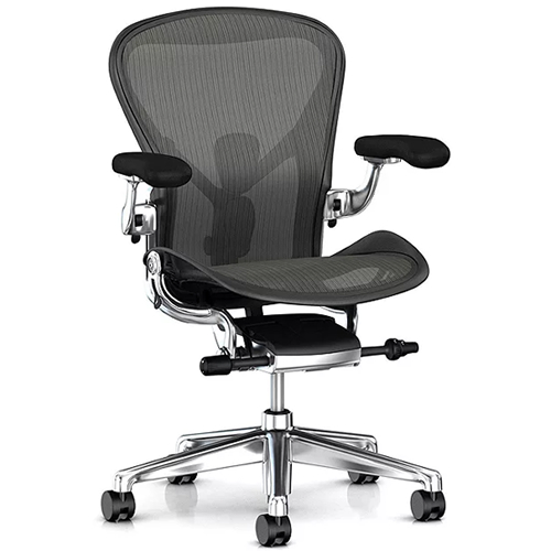 Herman Miller Aeron Office Chair, Graphite / Polished Aluminium