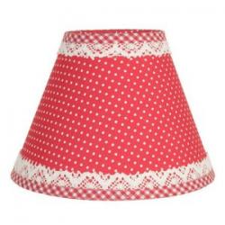 Q091.204 Lampshade, red with white dots 11.5 x 24.5 x 18.5 cm