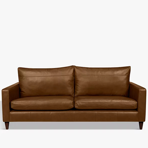 . Bailey Grand 4 Seater Leather Sofa, Dark Leg, Demetra Light Tan