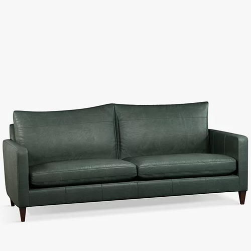 . Bailey Grand 4 Seater Leather Sofa, Dark Leg, Sellvagio Green