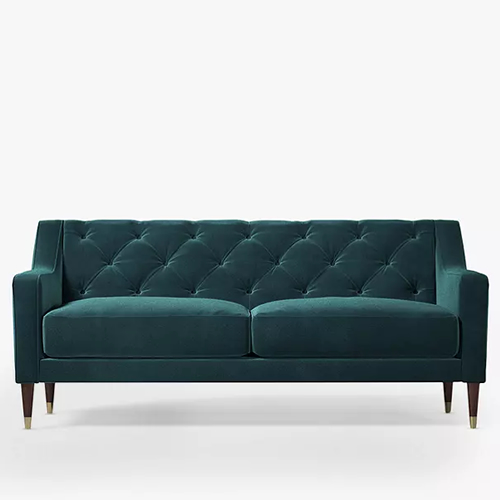 . Swoon Pritchard Large 3 Seater Sofa, Dark Leg, Kingfisher Velvet