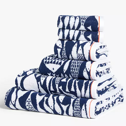 Shoal Of Fish Bath Sheet, Navy / White Face Cloth, Hand Towels, Bath Towel,  Guest Towel ~ Modern country vintage furniture, homeware and gifts~ . Shoal  Of Fish Bath Sheet, Navy /