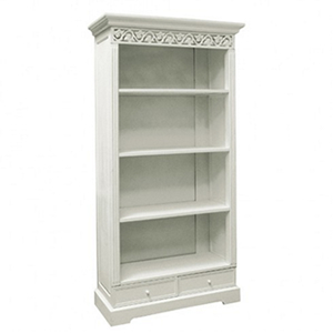French Shabby Chic Belgravia White Painted Bookcase With Drawers