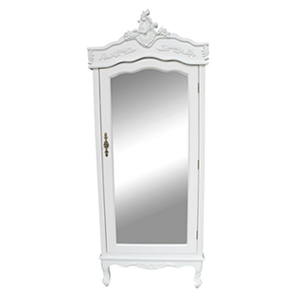 French Shabby Chic ~ Narrow White Painted Armoire