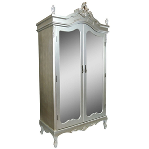 Siver Shabby Chic Armoire in Silver