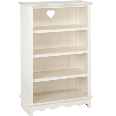 Gorgeous Childrens Shaker Style White Bookcase with Heart, Shabby Chic
