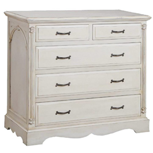 French Painted Chantilly Two Over Three Chest