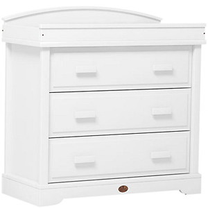 Three Drawer Dresser with Arched Changing Tray, White by Boori