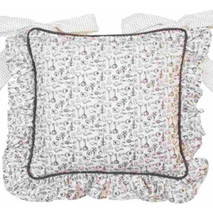 Keys Chair Cushion with Frills by Clare & Eef