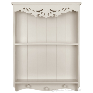 Ivory Intricate Carved Cottage Painted Display Shelf