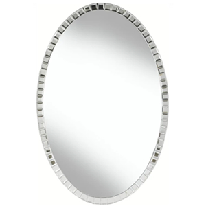Marcella Mirror Oval H80cm W52.5cm D1.5cm edged with bright bevelled squares