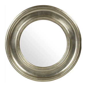 Alena Mirror Round, Deep Moulded Surround, in Champagne, H68cm W68cm D6cm