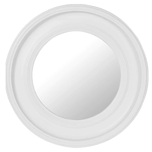 Alena Mirror Round, Deep Moulded Surround, in Painted White, H68cm W68cm D6cm