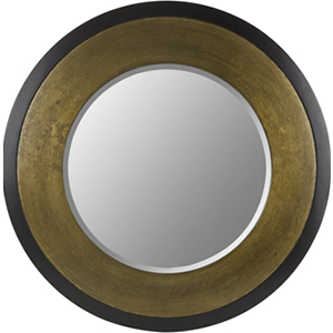 Cara Mirror Large Round, Opulent, black and bronze frame, Dia 110cm D2cm