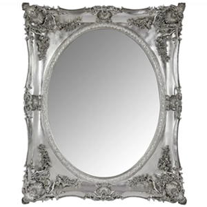 Stunning Ornate Classic Moulded Frame H106cm W86cm D13cm Mirror in Platinum