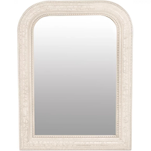 Olivia Small Mirror Crackle Effect Frame, Ivory, H80cm W60cm D3.5cm
