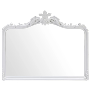 Patricia Overmantel Vintage Chic Mirror in White, H101cm W126cm D11cm
