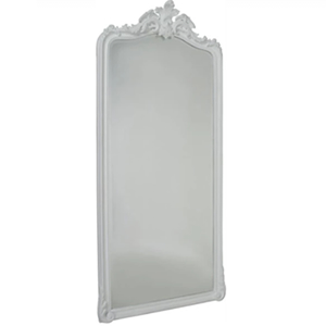 Patricia Floor Mirror in White Painted Frame, H200cm W90cm D16cm
