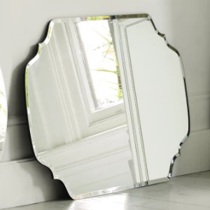 Rochelle Frameless Scalloped Vintage Mirror, H100cm W72cm D1.5cm
