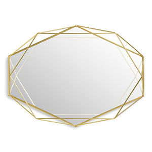 Chic Geometric Umbra Prisma Mirror in Brass, Dimensions: 56.5x42.5cm