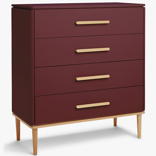 . Show Wood 4 Drawer Chest, Plum
