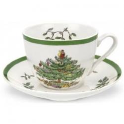 Christmas Spode, Christmas Tree Tea Cups & Saucers Set of 4