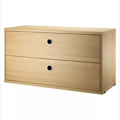 . string 2 Drawer Chest Section, Oak