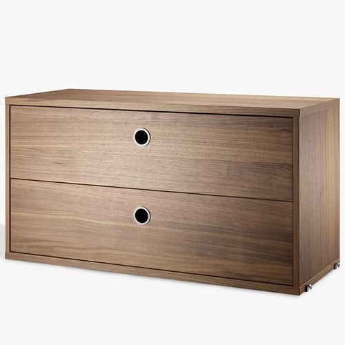 . string 2 Drawer Chest Section, Walnut
