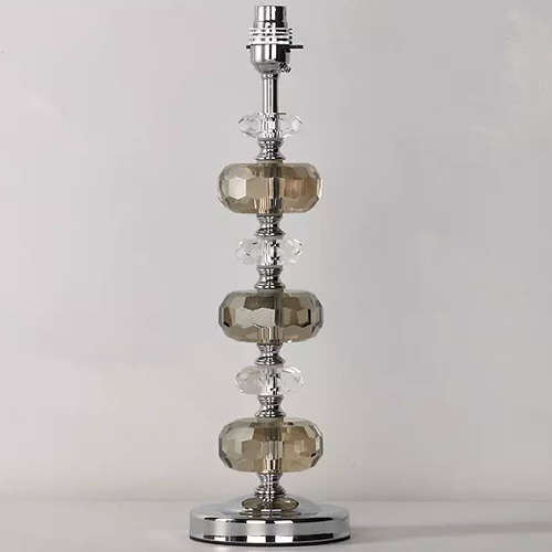 5 Stacked Baguette Lamp Base, Clear, H39.5cm