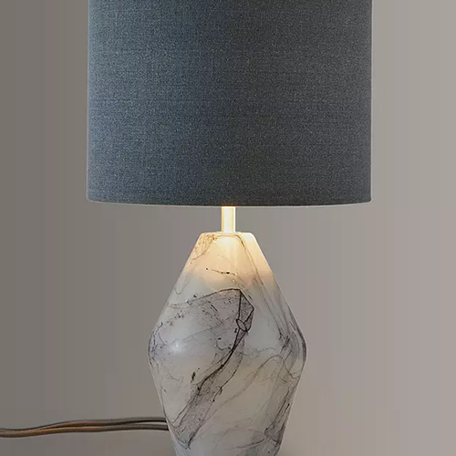 Ada Dual Lit Glass Table Lamp, White / Grey
