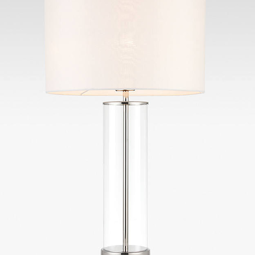 Bay Lighting Grace Glass Touch Table Lamp, Clear / Nickel