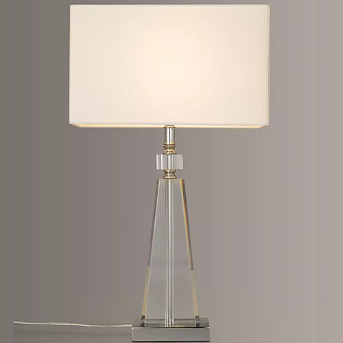 Trisha Triangle Glass Table Lamp, Clear