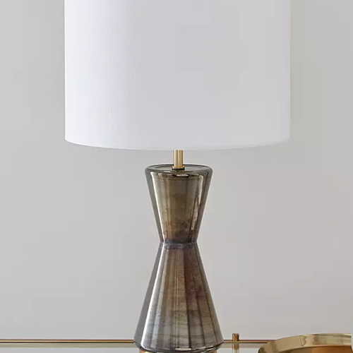 west elm Metallized Glass Large USB Table Lamp, Grey