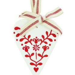 Hanging Christmas Decorations ~ Nordic Scented Heart Ceramic
