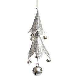 Hanging Christmas Decorations ~ Pretty Silver Christmas Tree with Bells