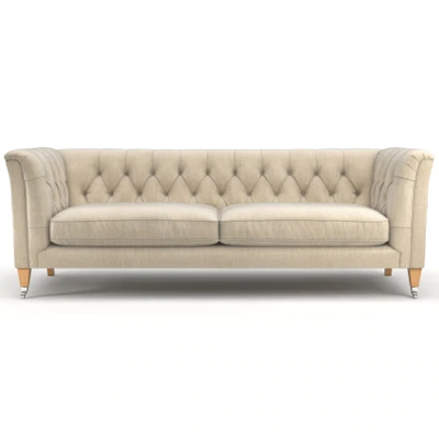 Upholstered Button Detail Comfortable Period Sofa with Feet - Available in A Range of Colours and Finishes