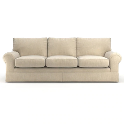 Upholstered Three Seater Square Shaped Comfortable Period Sofa with Feet - Available in A Range of Colours and Finishes