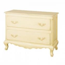 Coach House Valbonne  French Cream Painted 2 Drawer Plain Chest