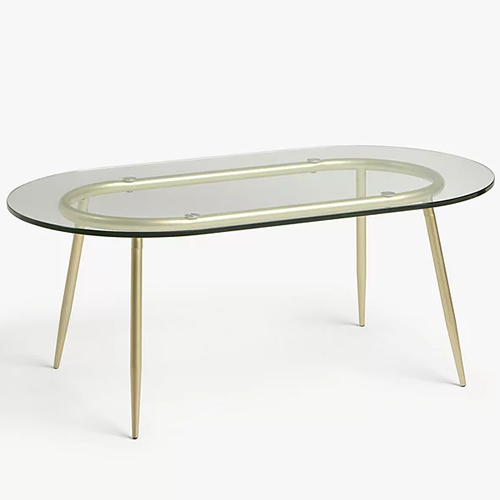 Swoon Urella Glass Coffee Table, Clear / Gold