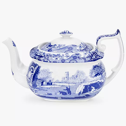 . Spode Blue Italian Teapot, 1.1L, Blue / White