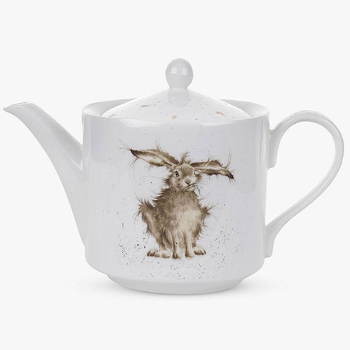 . Wrendale Designs Hare Bone China Teapot, 1.1L, White/Multi