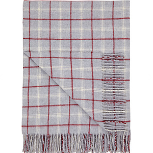 Simple Check Throw, Grey/Red by John Lewis