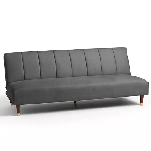 Fluted Medium 2 Seater Sofa Bed, Dark Leg, Sunningdale Granite Dark Grey