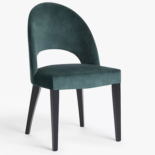 Moritz Velvet Dining Chair, Aqua, FSC-Certified (Beech Wood)