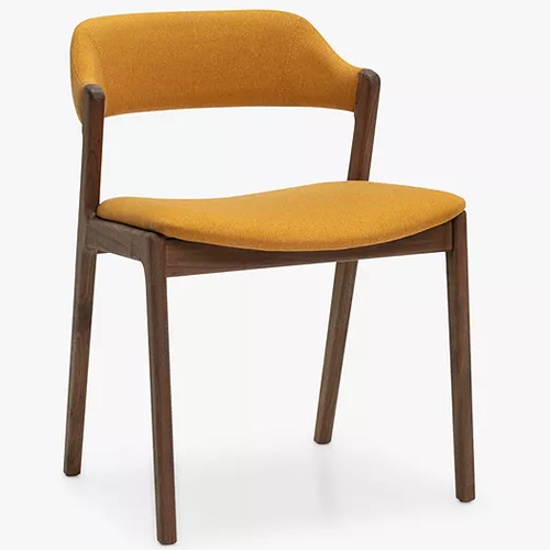 Santino Dining Chair, Mustard / Walnut