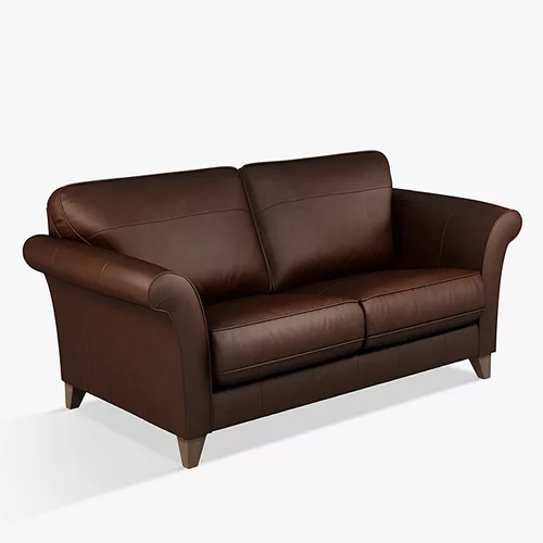 . Charlotte Medium 2 Seater Leather Sofa, Dark Leg, Milan Chestnut