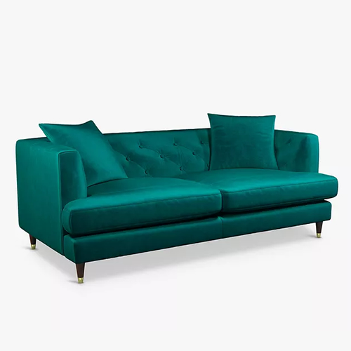 . Chester Large 3 Seater Sofa, Dark Leg with Gold Tip, Harriet Teal