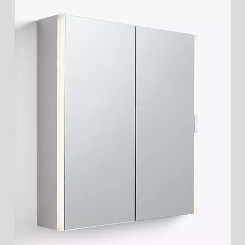 . Double Mirrored and Slider Control Illuminated Bathroom Cabinet