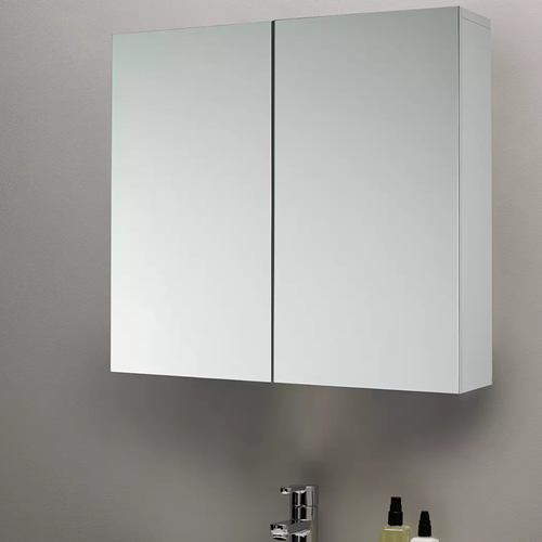 . Double Mirrored Bathroom Cabinet, White