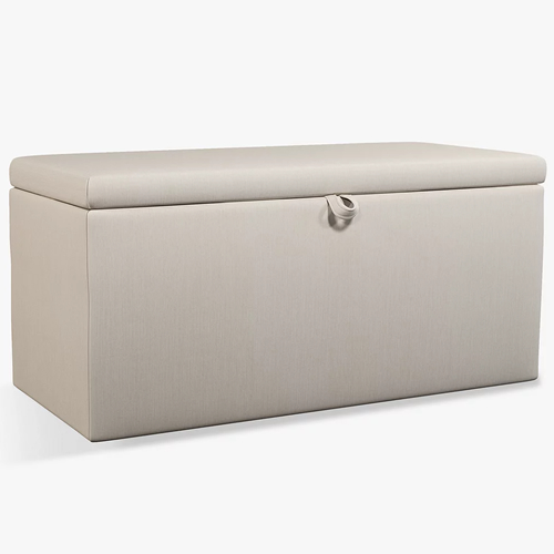 . Emily Upholstered Ottoman Storage Box, Topaz Beige or Grey